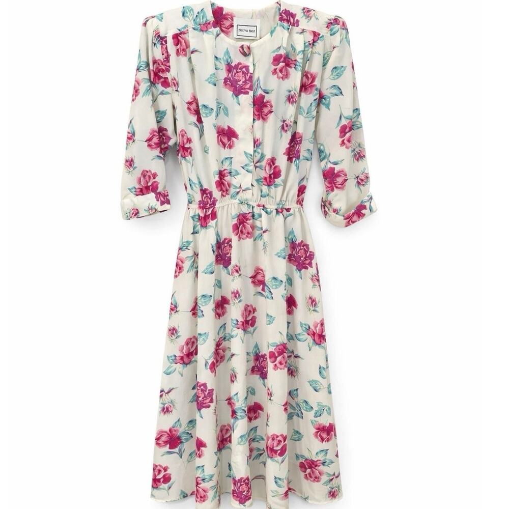 1980's Christina Grant Floral Dress